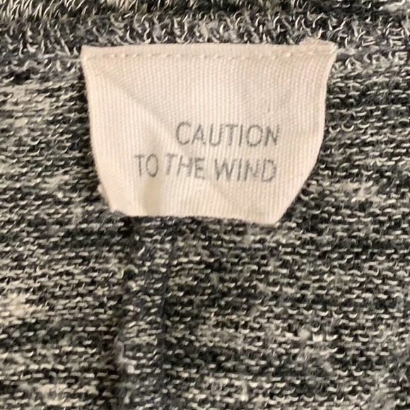 Anthropologie Caution To The Wind Top Women's Small Black Gray Knit Blouse - Picture 5 of 8